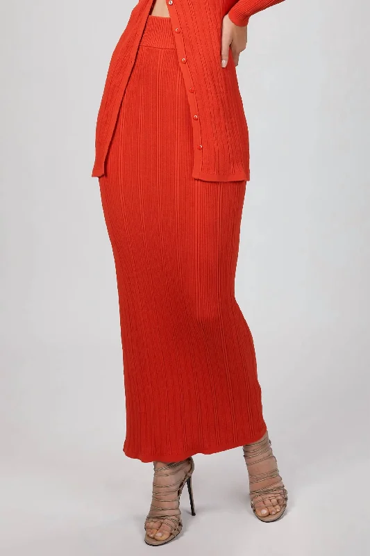 Maribel Knit Skirt In Fire