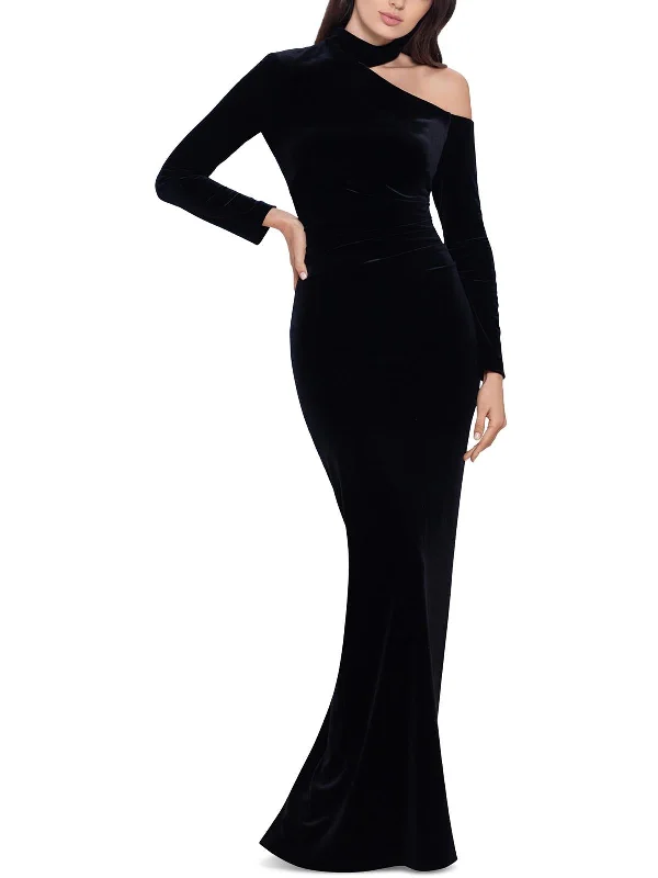 Womens Velvet Maxi Evening Dress