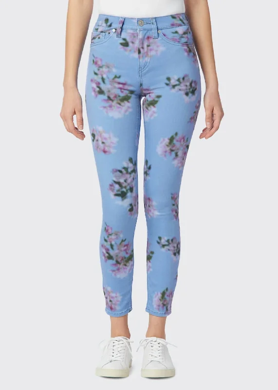 Barbara Skinny Ankle Jeans In Blurred Floral