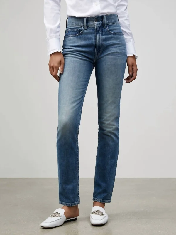 High Rise Straight Ankle Reeve Ital. Heritage Jean In Faded Skyline