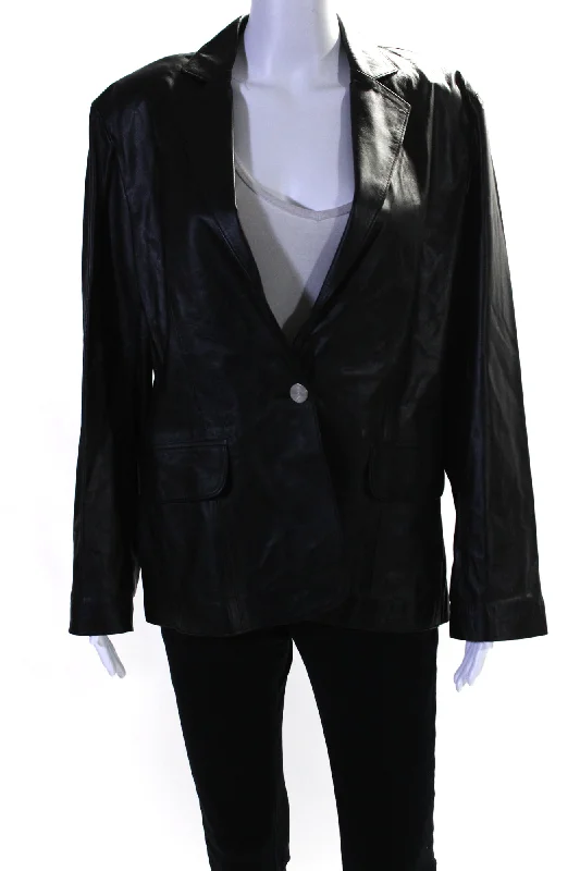 In Transit 2 Womens Leather Single Button Jacket Black