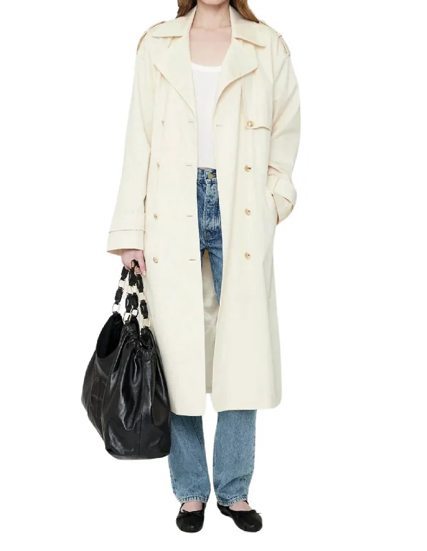 Layton Trench Coat In Cream