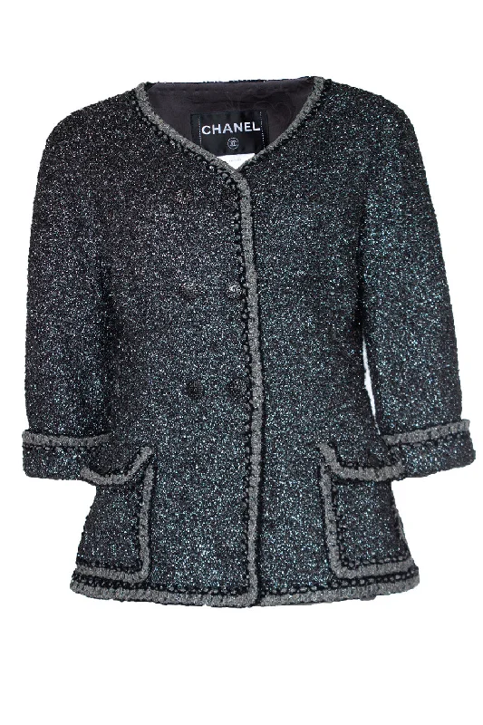 Metallic tweed jacket