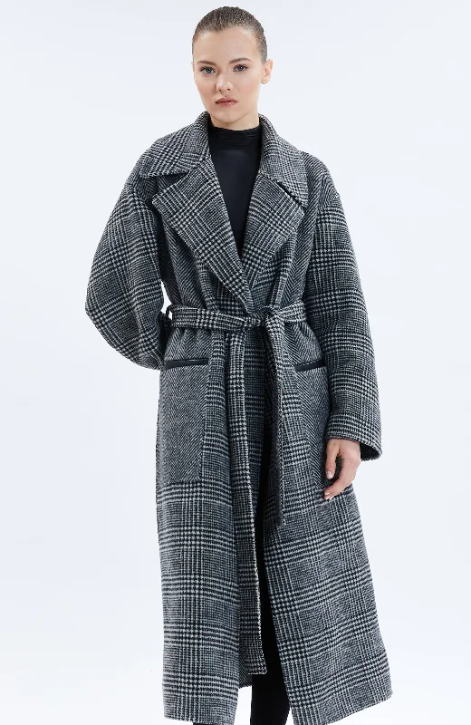 Nicole Benisti Womens Kate Wrap Tweed Coat