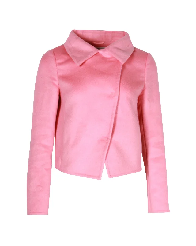 Prada Asymmetrical Front Jacket in Pink Wool