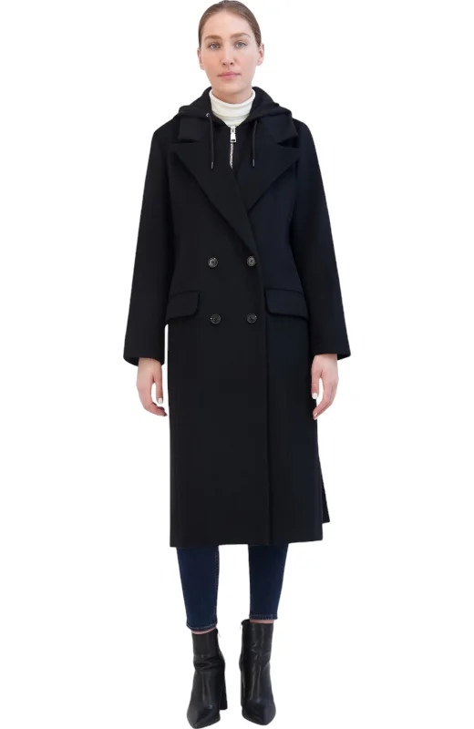 Rebecca Minkkoff Women's DB Wool Coat with Hoodie