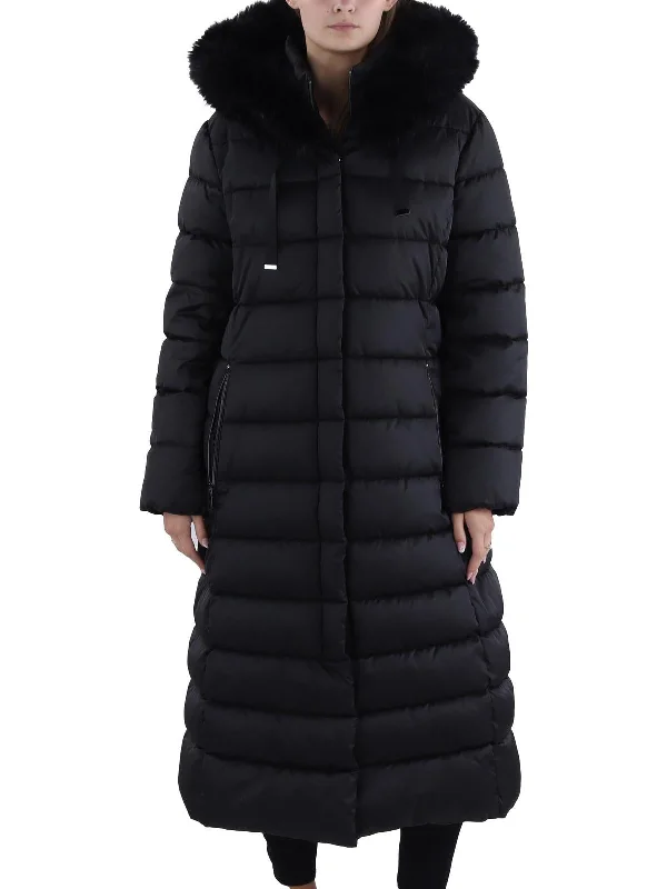 Womens Quilted Maxi Parka Coat